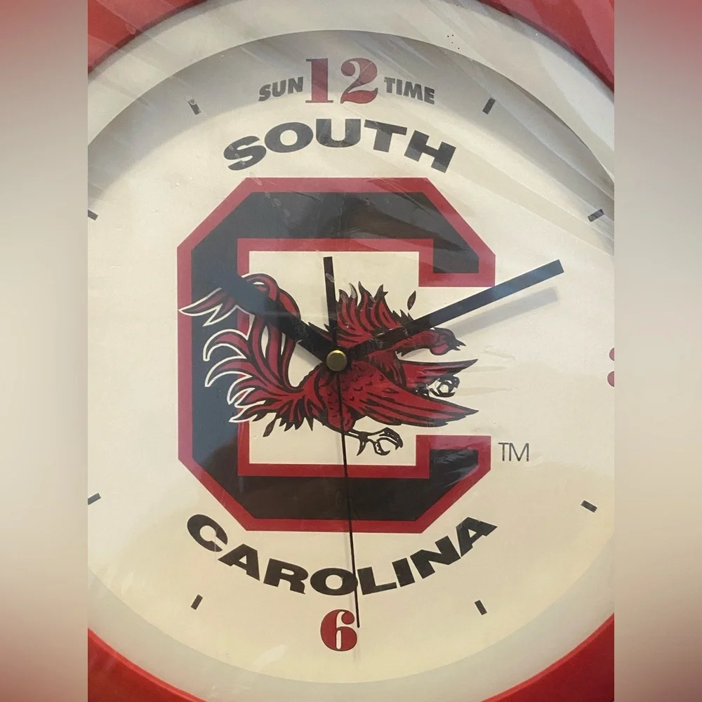 New NIP‎ Sun Time South Carolina Gamecocks Wall Clock Red White